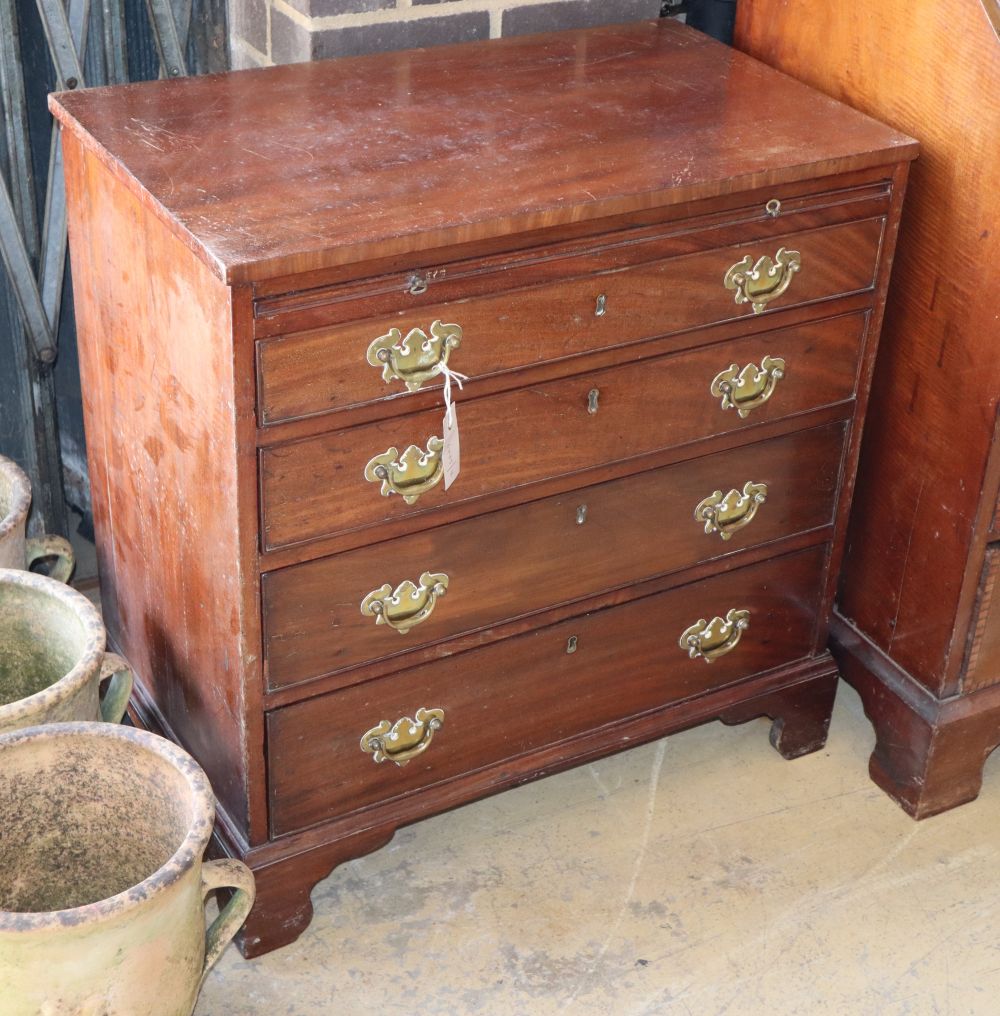 A small George III and later mahogany chest with brushing slide (reduced), W.71cm, D.42cm, H.74cm